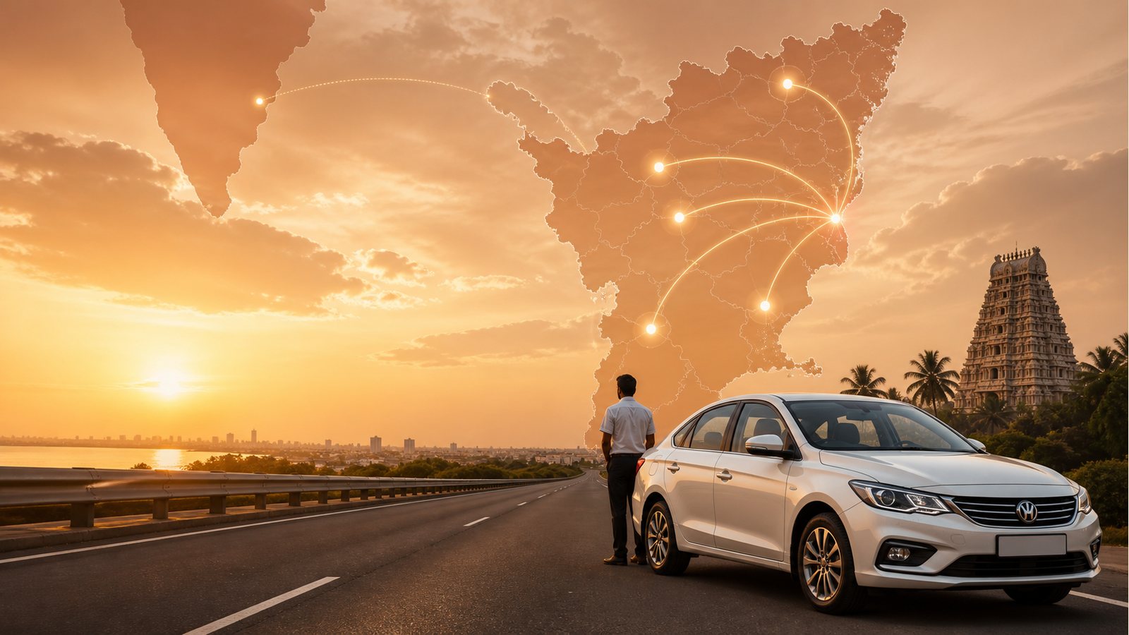Tamil Nadu route coverage for Kanchipuram to Coimbatore taxi booking